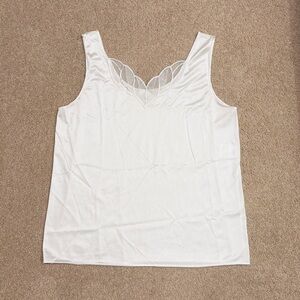 Vintage 90s Wonder Maid Camisole Tank Top Size Medium Ivory Cream Union Made
